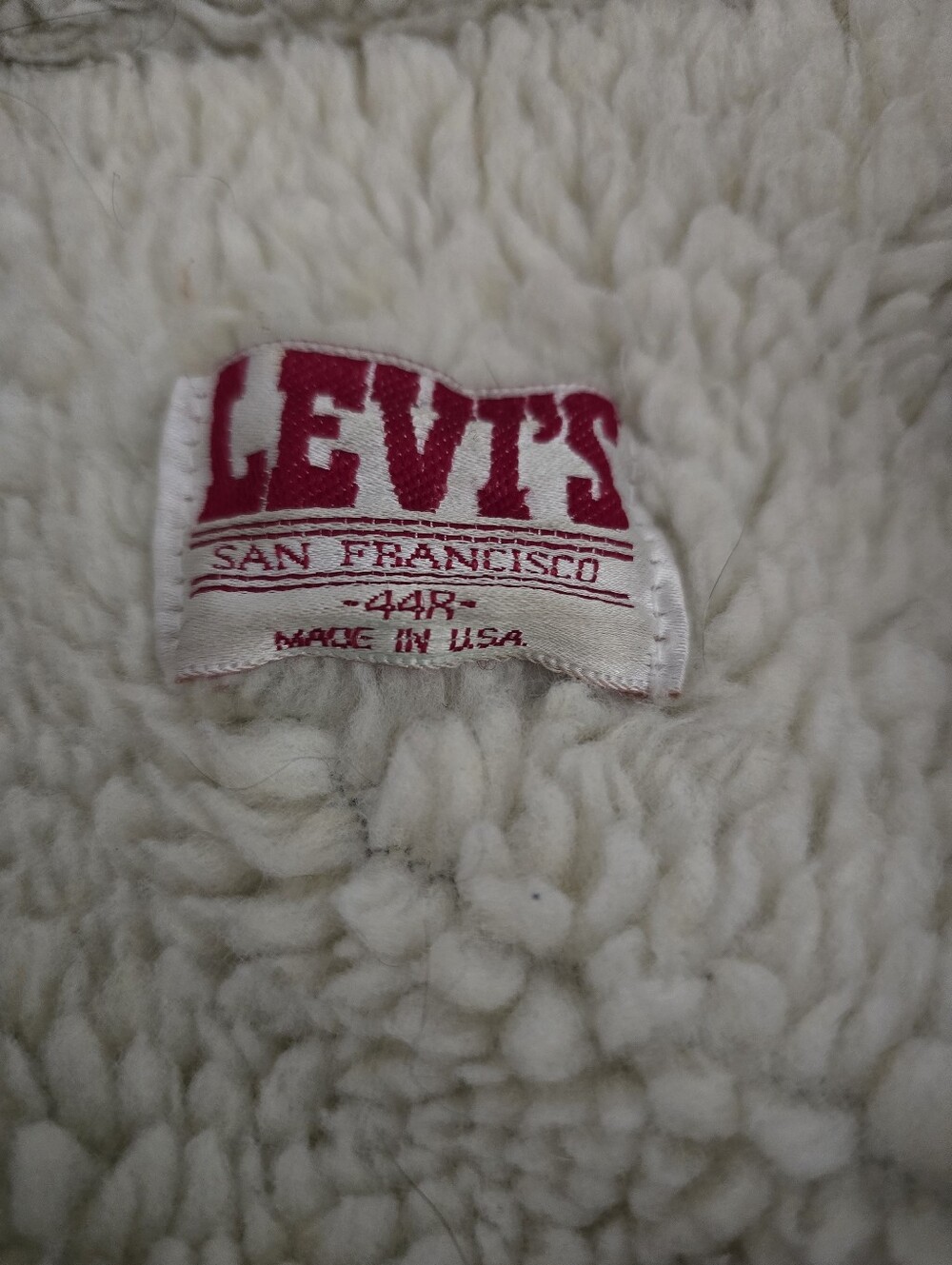 Vintage Made in USA Levi’s Sherpa-Lined Denim Ranch Coat Jacket (Unisex Size 44 - Picture 6 of 7